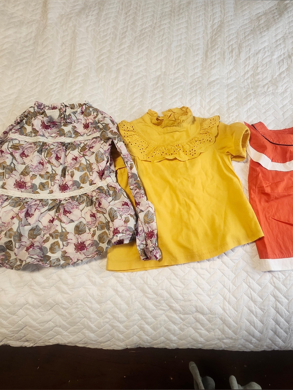 Janie and Jack  Bundle Yellow Eyelet Ruffle Top 6-7